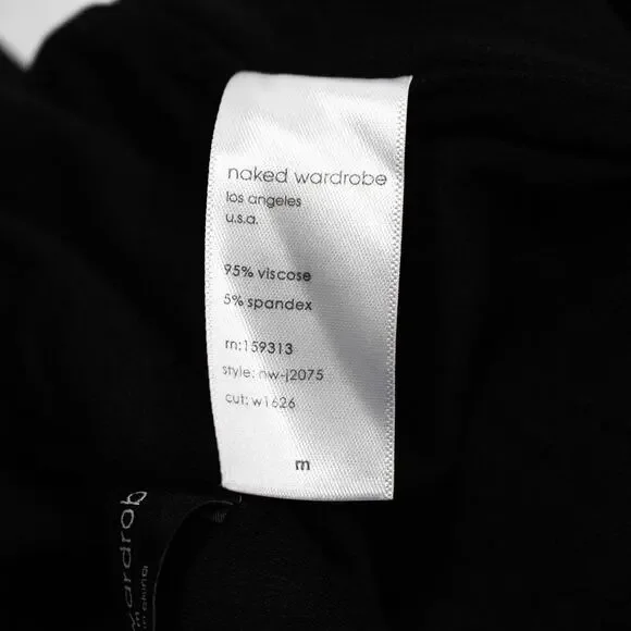 Naked Wardrobe Black NW Long Sleeve Square Neck Full Length Jumpsuit Catsuit M